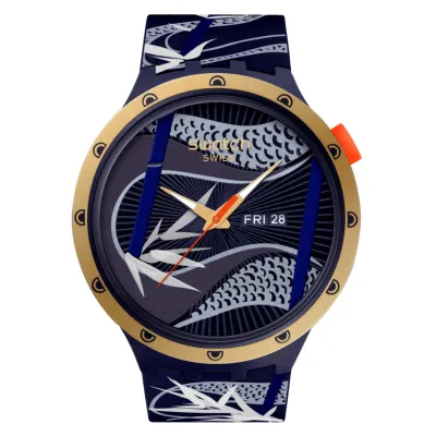Swatch Big Bold Blue and golden lithe dancer Watch